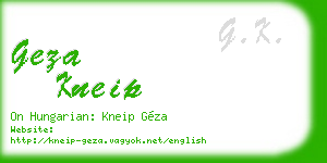 geza kneip business card